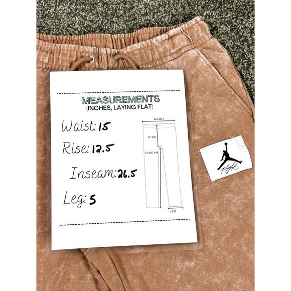 NIKE Air Jordan Men's M Jogger Pants Mineral Clay White Flight Script GUC - Picture 7 of 10